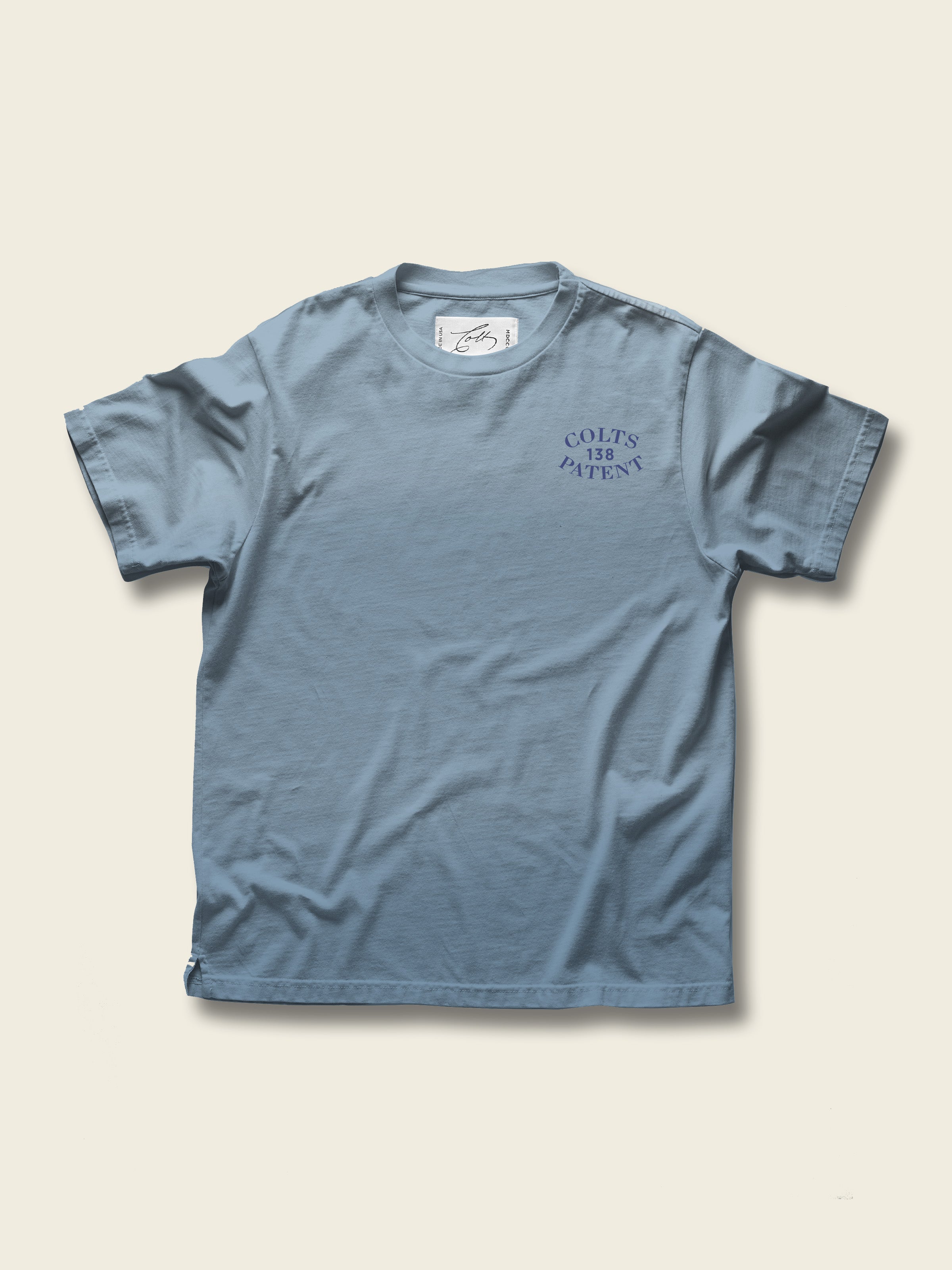 Eagle & Flag Short Sleeve T-Shirt in Sunfaded Blue