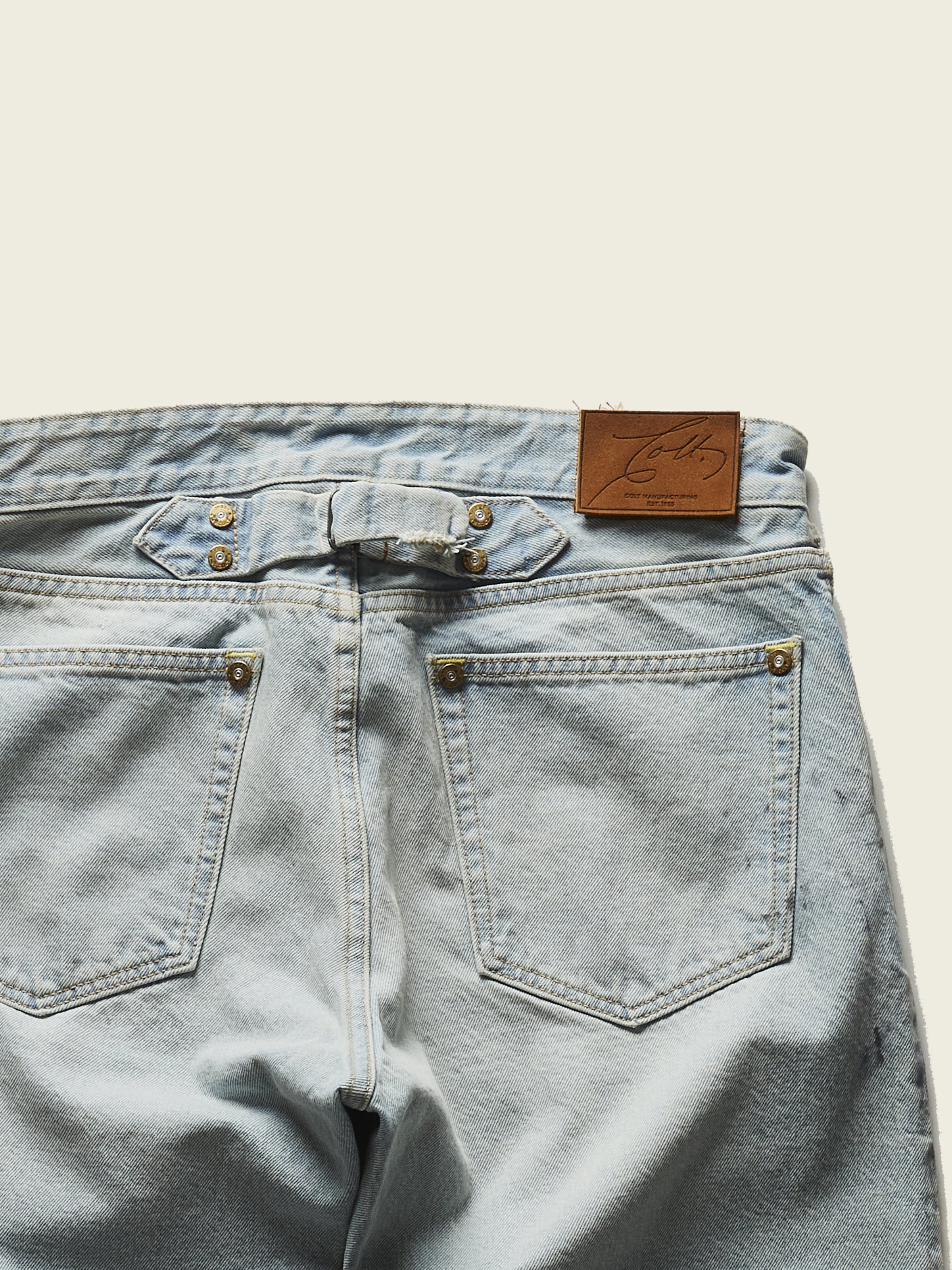 The Buckle Back Jean in Selvedge Denim with the Gunsmith Finish