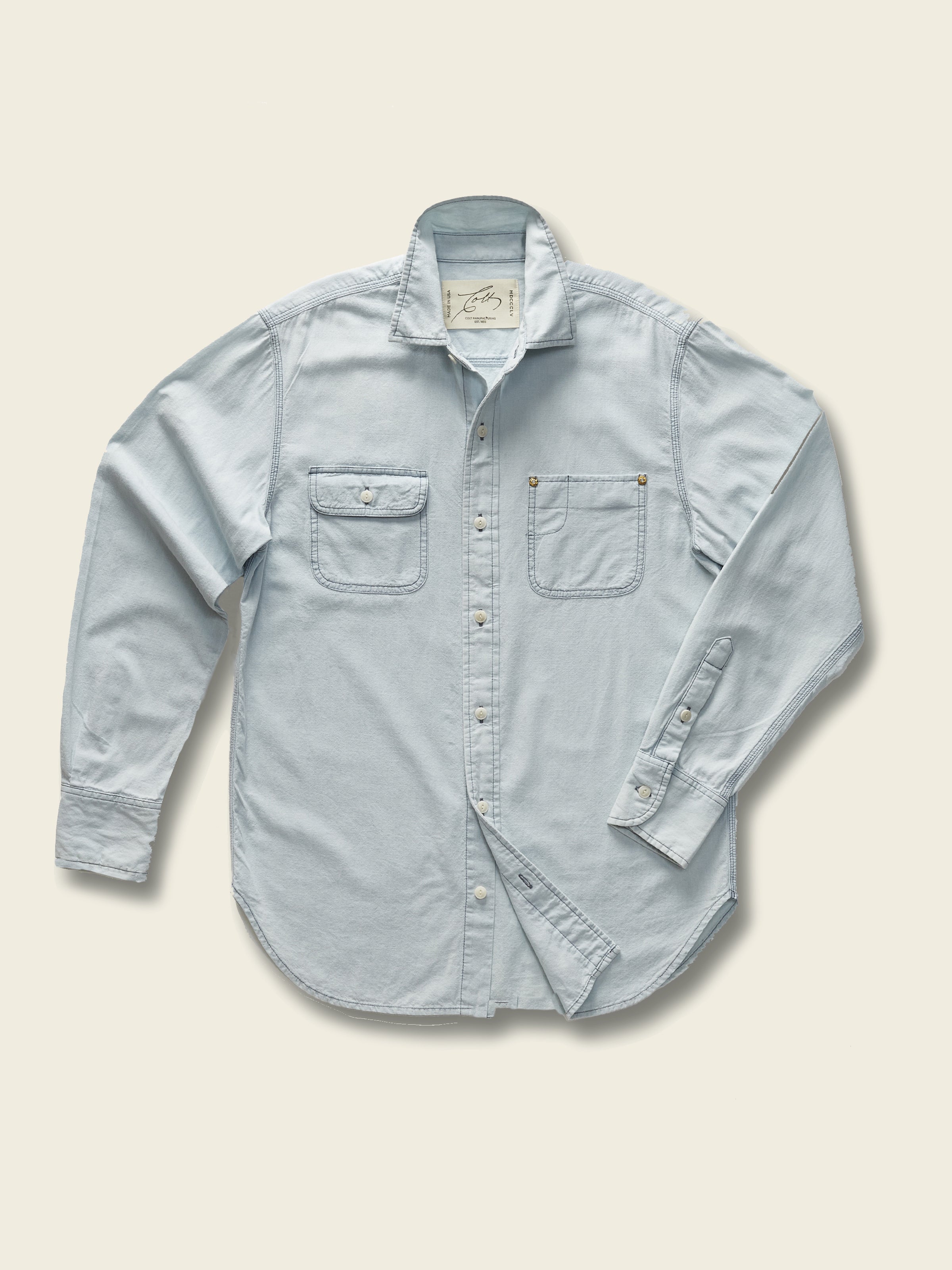 Chambray Shirt in bleached indigo
