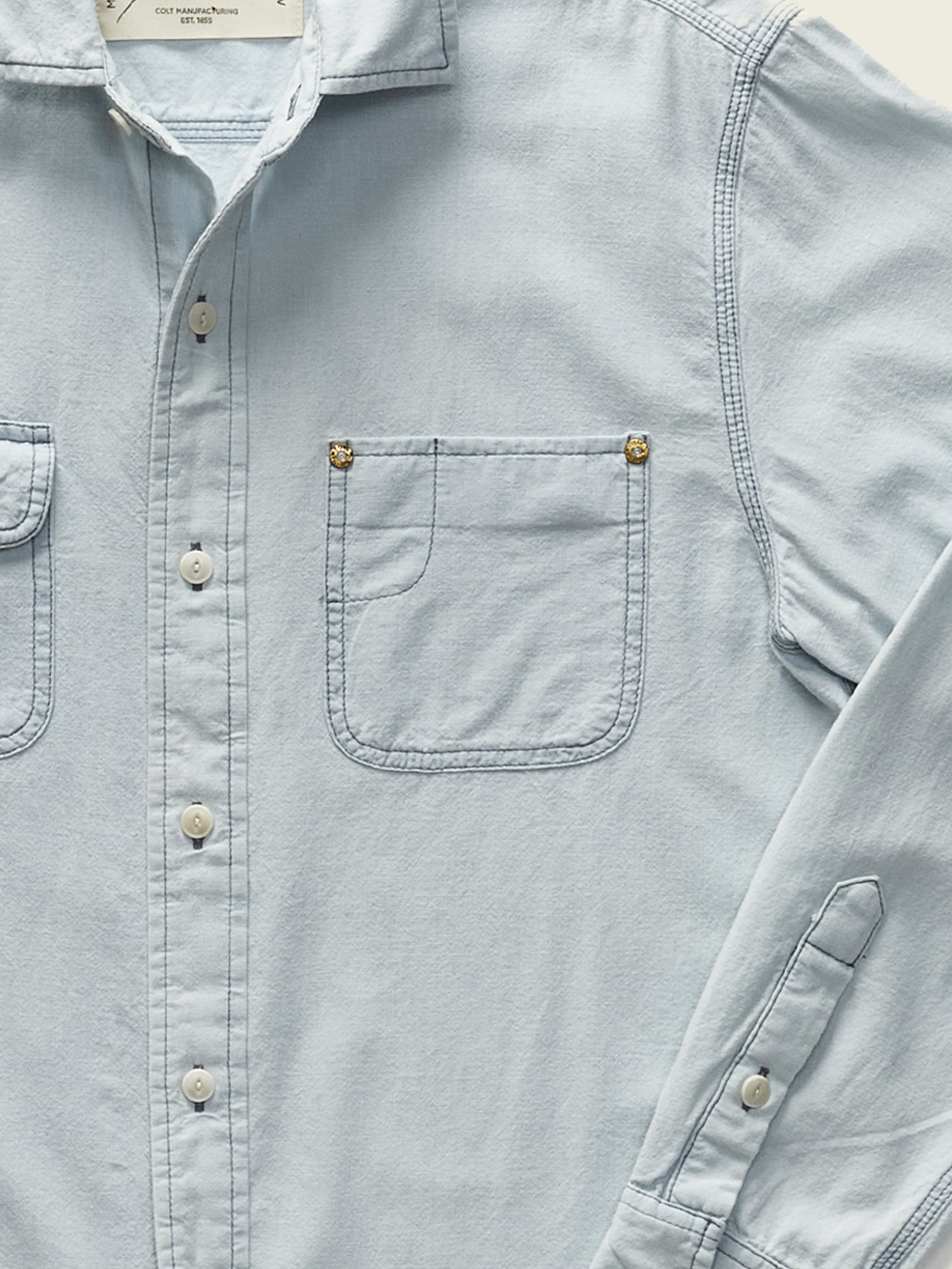Chambray Shirt in bleached indigo