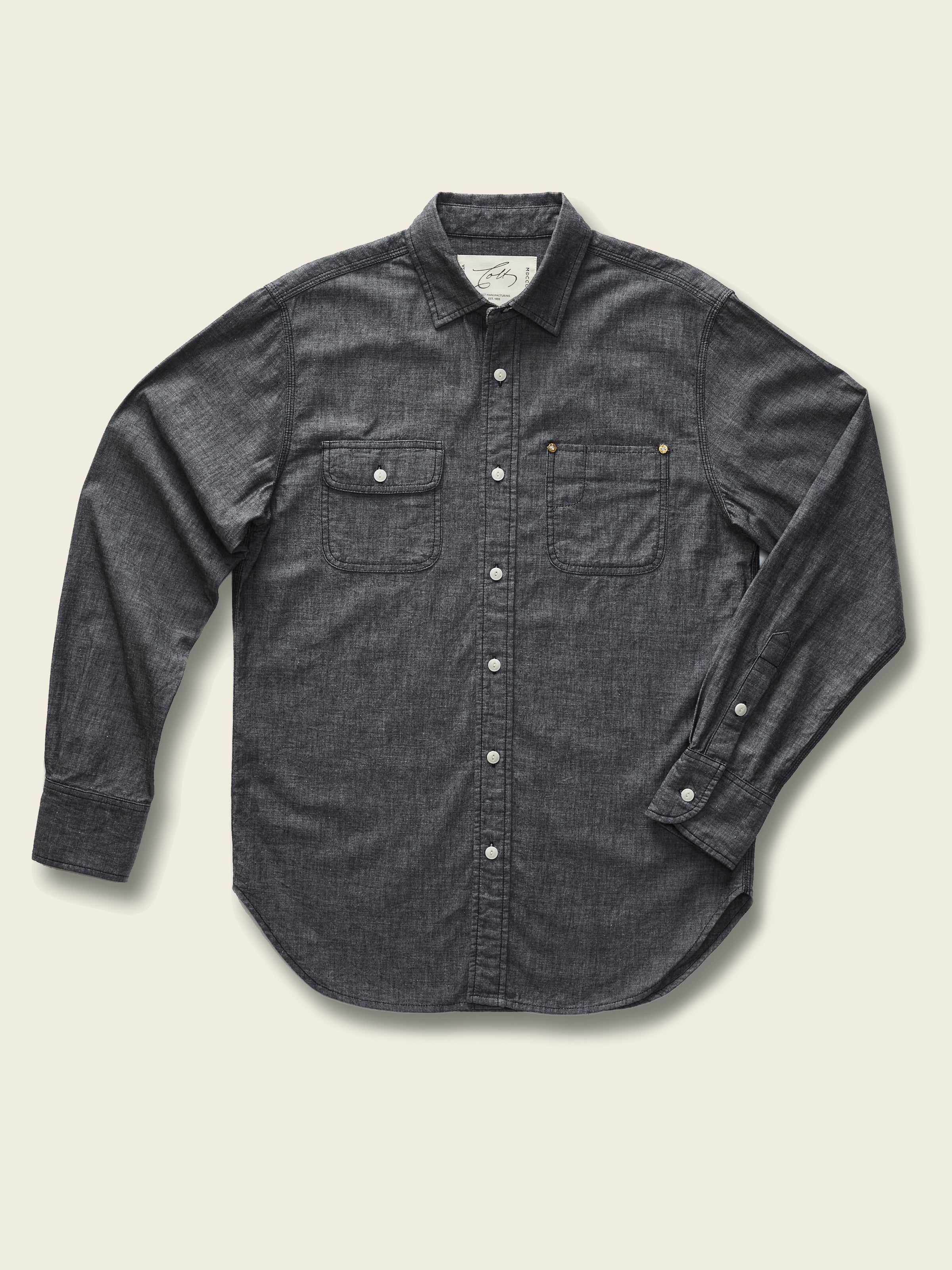 Chambray Shirt in charcoal grey