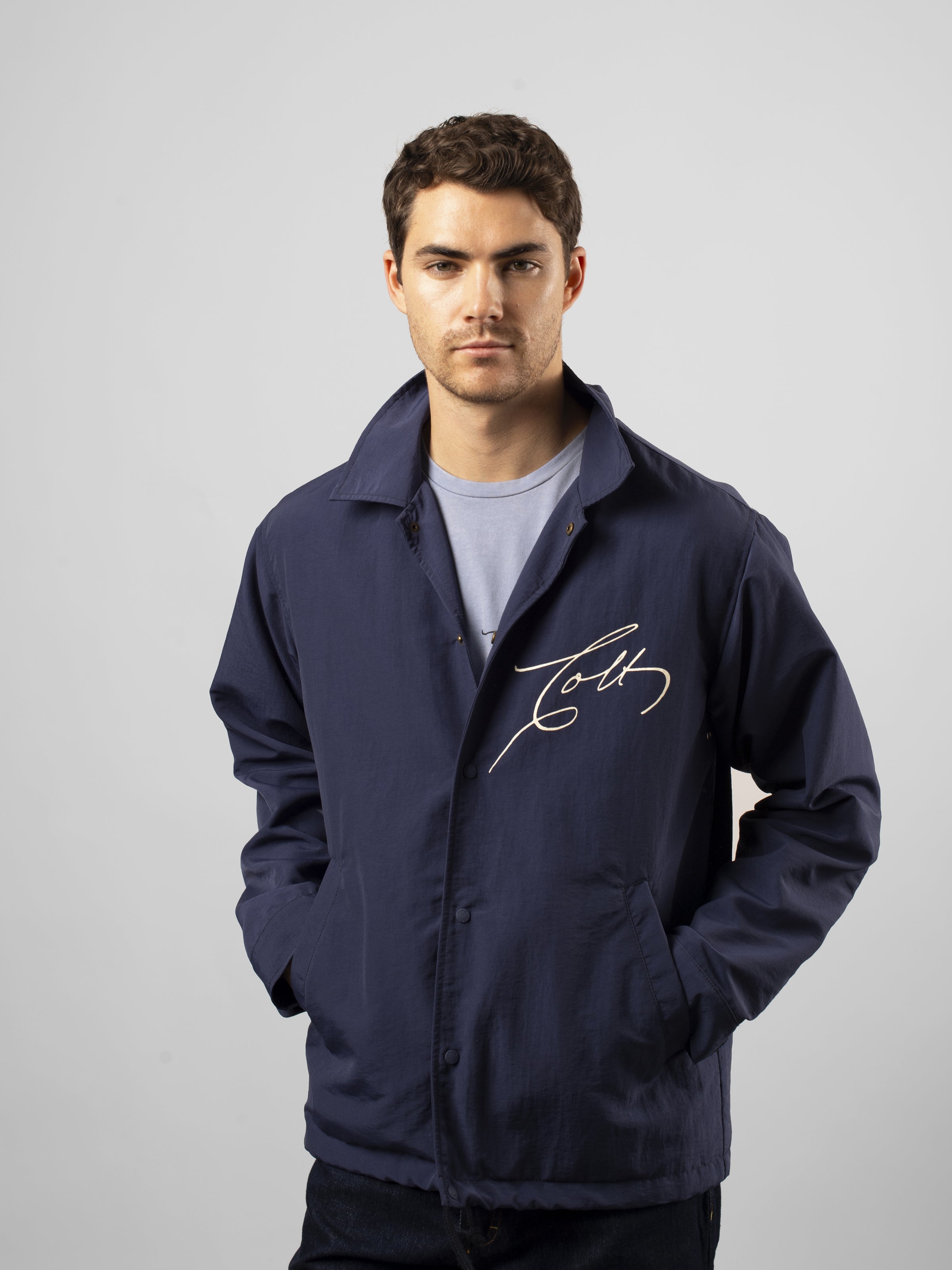 Signature Coaches Jacket in Navy