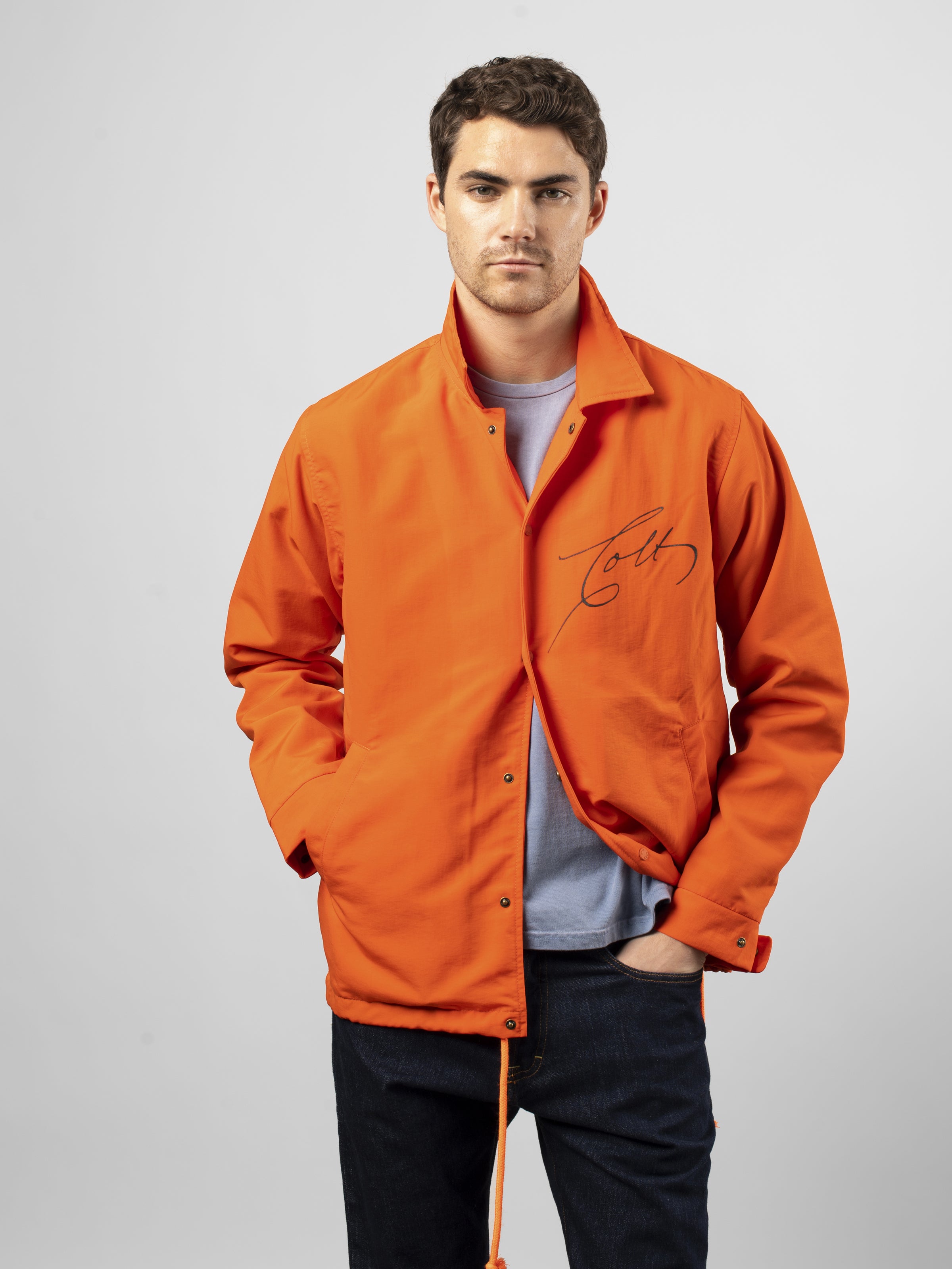 Signature Coaches Jacket in Orange