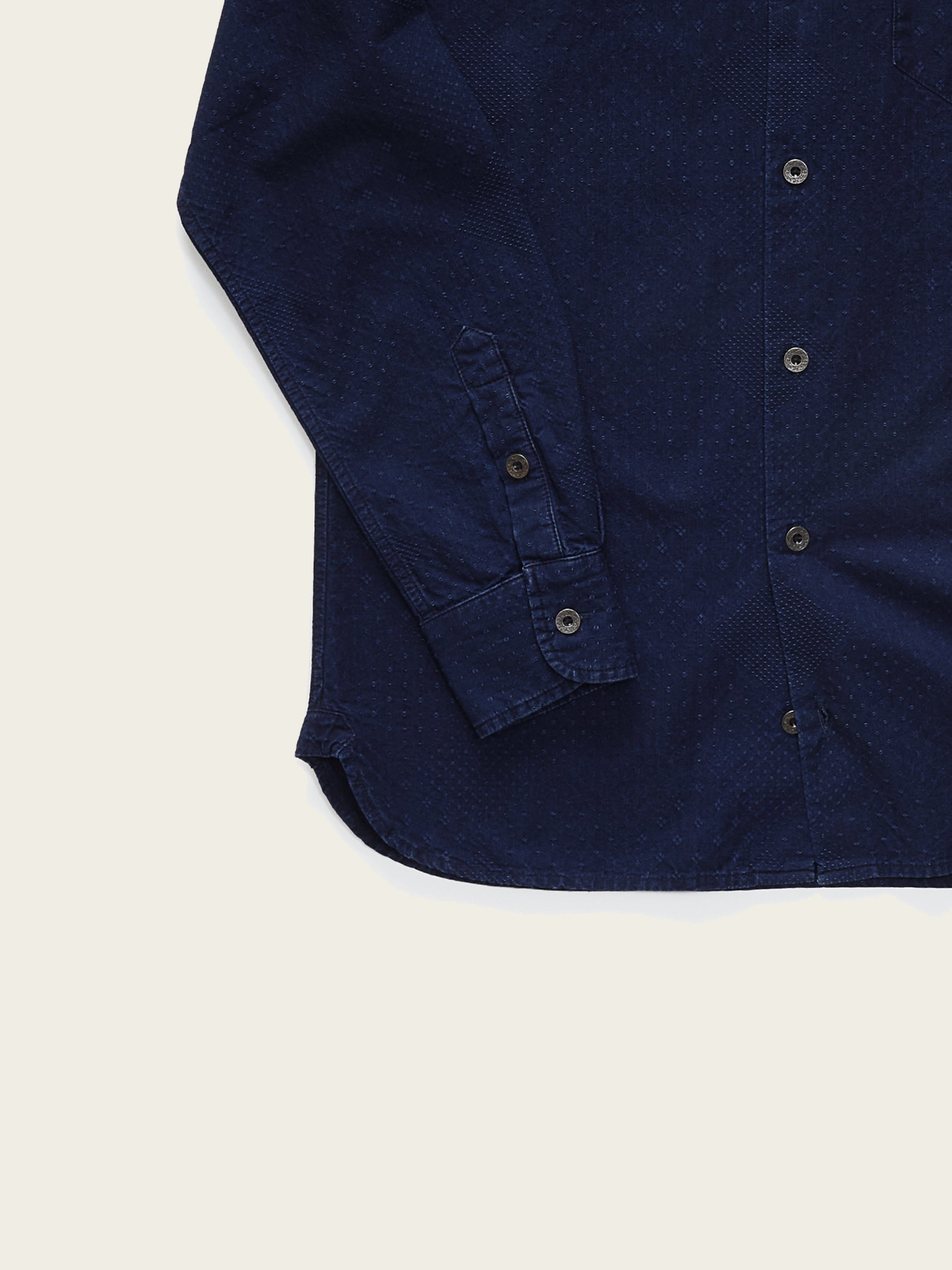 Western pocket dress shirt in Indigo Jacquard