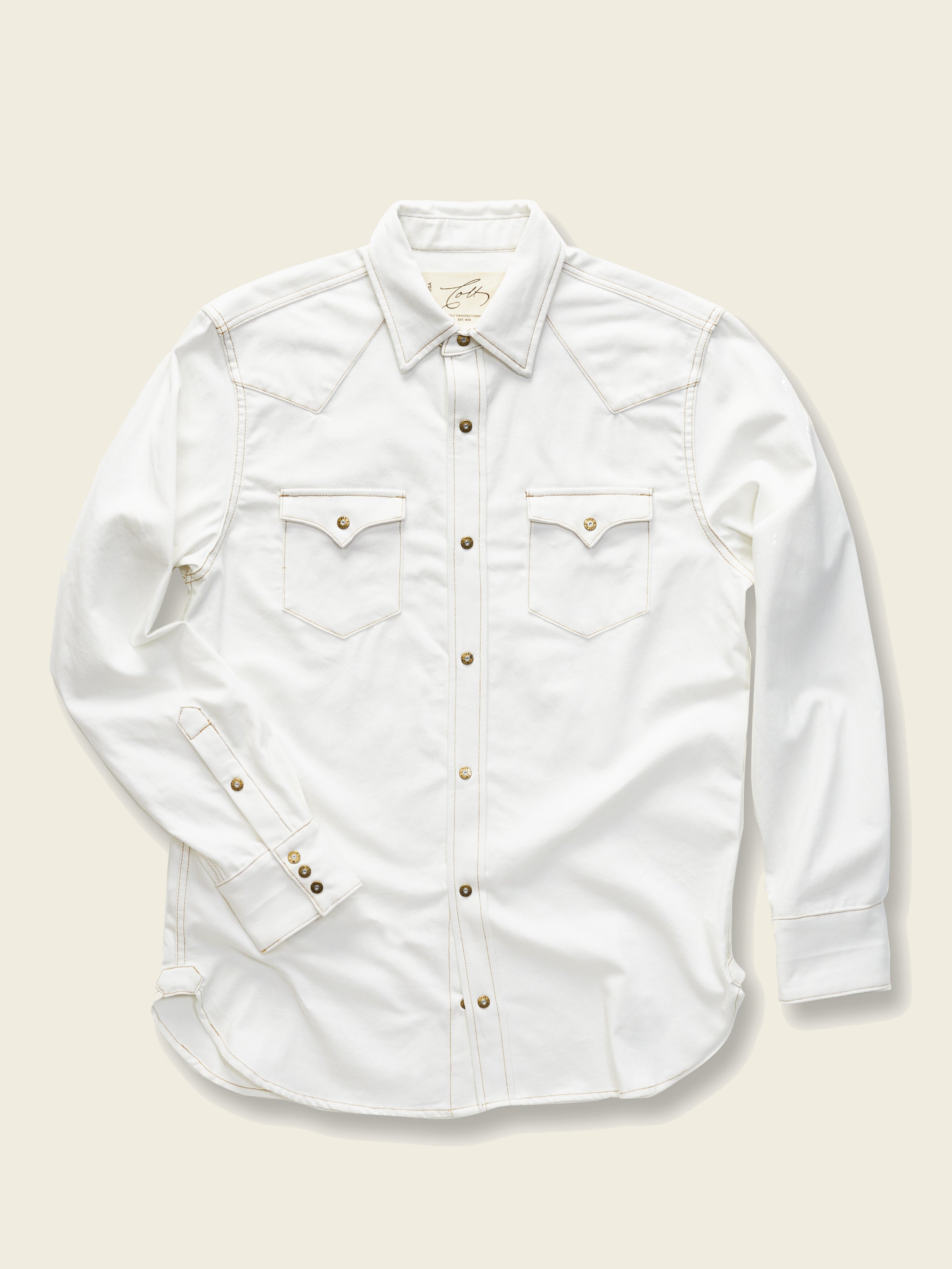 White shops denim western shirt