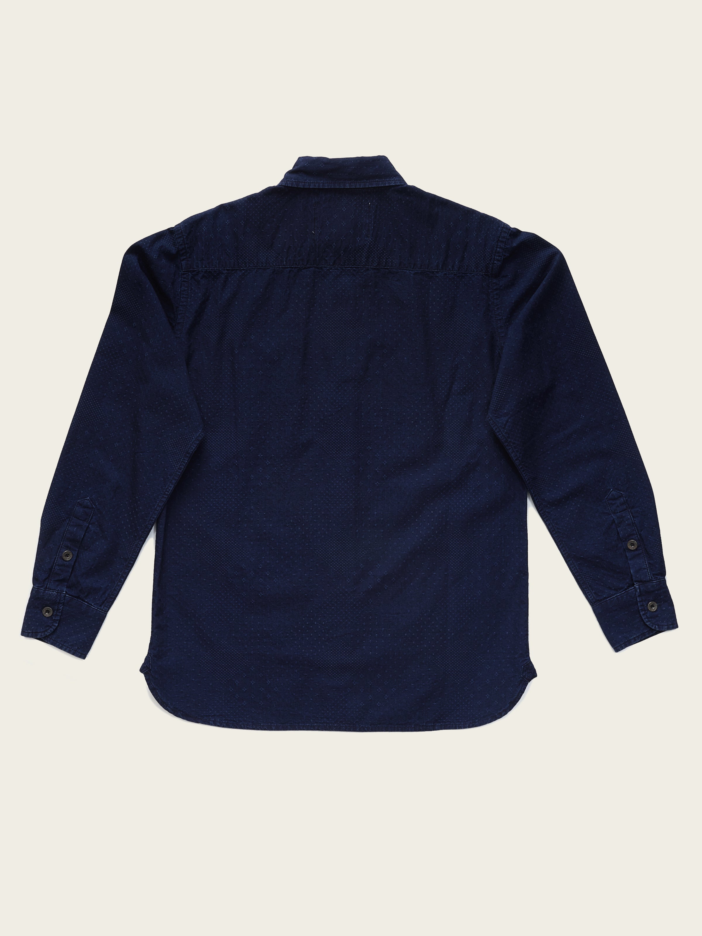 Western pocket dress shirt in Indigo Jacquard