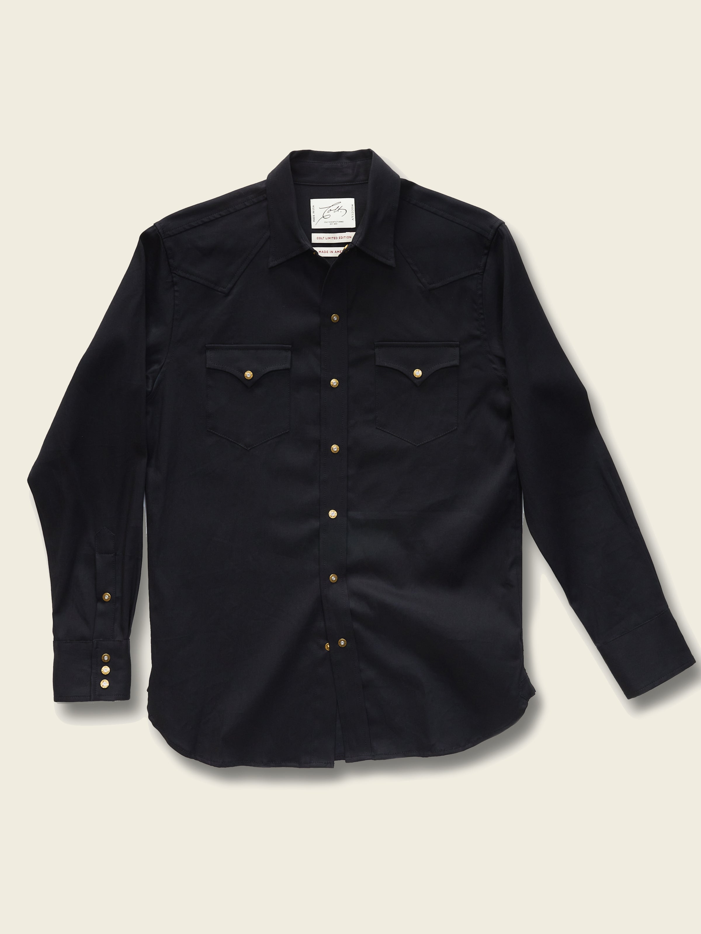 Western Shirt - 5.6oz. Japanese Stretch Black